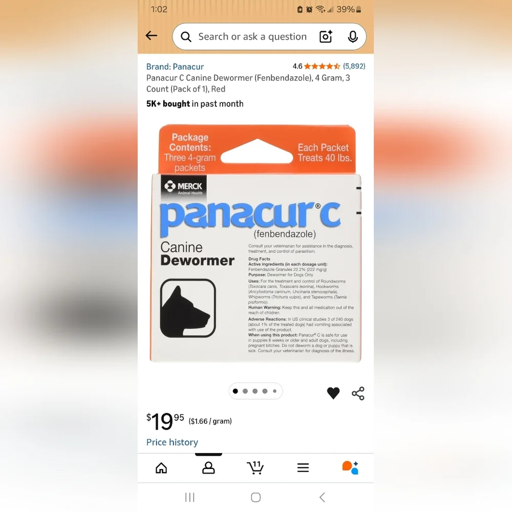 Panacur C Canine Dewormer